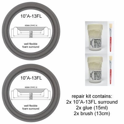 Dali 7, 7A Reparatieset woofer luidspreker: 2x foamrand + 2x lijm + 2x penseel.