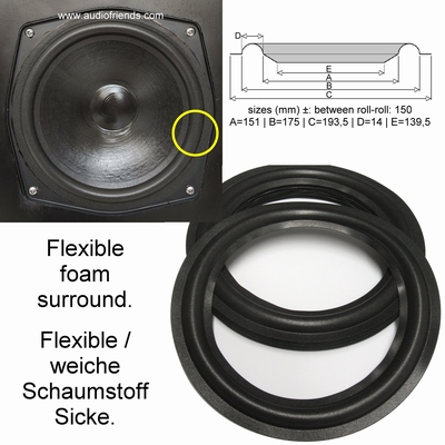 Heco SM535 - 8 inch - 1x Foamrand voor reparatie