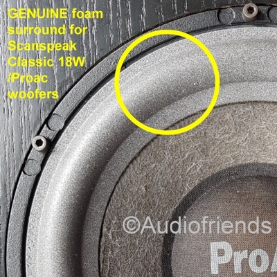 Scanspeak 18W woofer - 1x GENUINE foam surround for repair