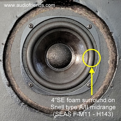 Arcus TM-85 - Seas 11F-M H143 - Foam rand voor midrange.