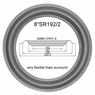 Mirsch OM 2-28, OM 2-21 - 1x surround for repair 8 inch.