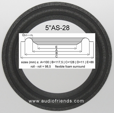 Visonik David 7000 - 1x Foam surround for repair speaker