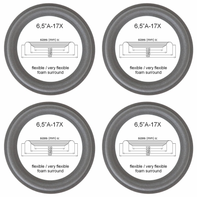 Kudos woofer-midrange - 4x foamrand voor reparatie.