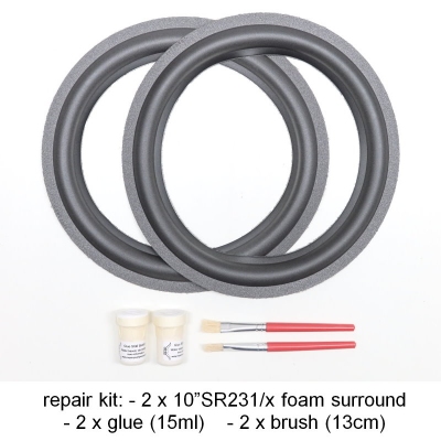 Dali 107 woofer:  Reparatieset ORIGINELE schuimstof randen voor reparatie luidsprekers.