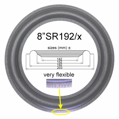 Scan-Speak 21W/8551 woofer - 1x GENUINE surround SR192/x for repair loudspeaker.