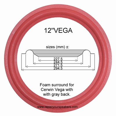 Cerwin Vega ATW-12, D-5, D-7 - 1x Foam surround for repair