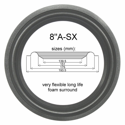 1 x Foam surround for Onkyo SC-570 MKII - W-20103B-N