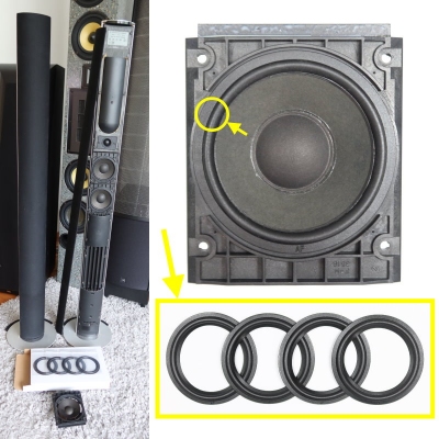 Bang & Olufsen 8480239 speaker - 4x RUBBER surround for repair Beolab 6000 woofer - midrange.
