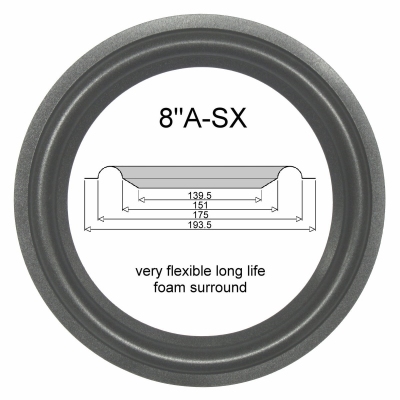 Acoustic Research AR98LS midrange - 1x foamrand.