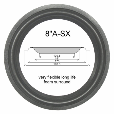 Acoustic Research AR98LS midrange - 1 x Foam surround