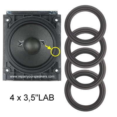 B&O Beolab 6000 - 4x flexibele RUBBER rand voor reparatie woofer - midrange luidspreker.