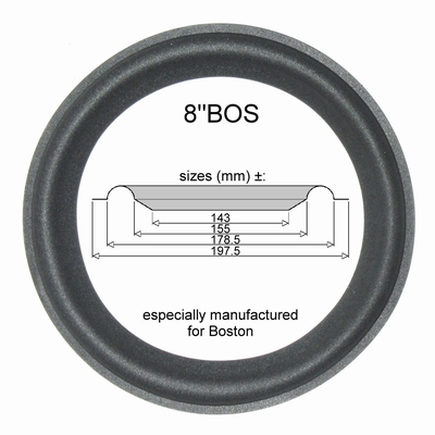1 x Schaumstoff Sicke speziell für Boston 8 Zoll Bass