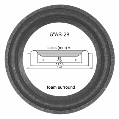 1 x Foam surround for repair Meyer speaker - ST85 woofer