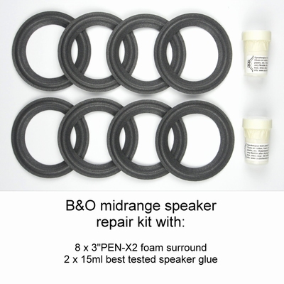 B&O Penta-kit: 8x FOAM surrounds + 2x glue - NO BRUSH