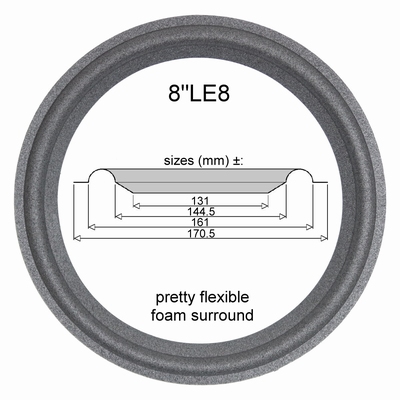 JBL LE8, LE8T Tieftöner - 1x Schaumstoff Sicke für Reparatur