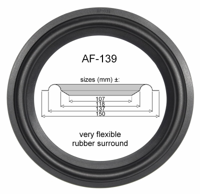 B&W DM603S3 - 1x RUBBER surround for repair + repair-video
