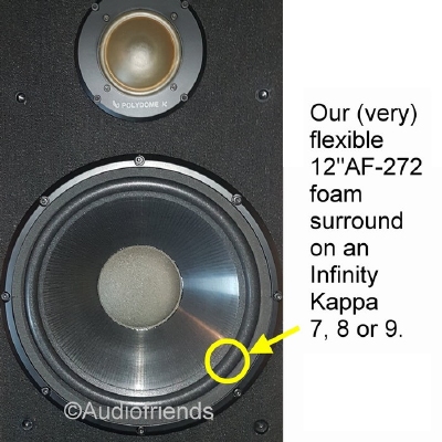 Infinity Kappa 7, 7a, 8, 8a, 9, 9a - Tieftöner - 1x Schaumstoff Sicke für Reparatur Lautsprecher.