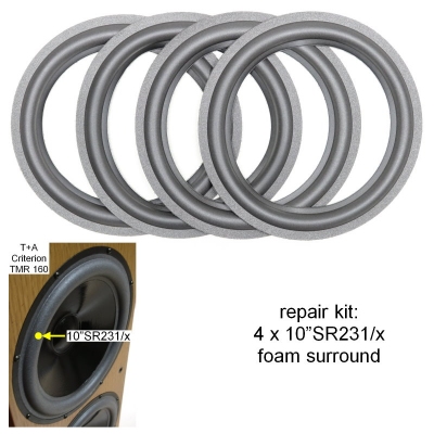 T+A Criterion TMR 160 woofer Vifa M25WO-05 / Seas CA25FEY/DD: 4x GENUINE edge for repair.