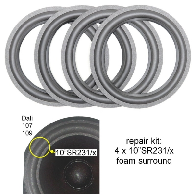Dali 109 woofer:  4x ORIGINELE foam rand voor reparatie luidsprekers.