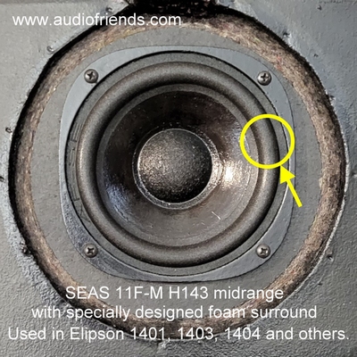 Elipson 1401 - SEAS F-M11 - 1x Schaumst. Sicke für Reparatur