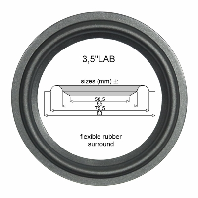 3,5"LAB - RUBBER surround for repair B&O Beolab 6000 + 3500