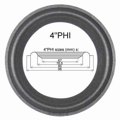 4"PHI - FOAM surround for speaker repair - 1 piece
