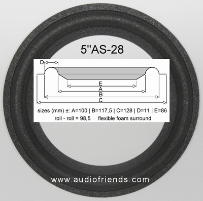 5"AS-28 - FOAM surround for speaker repair