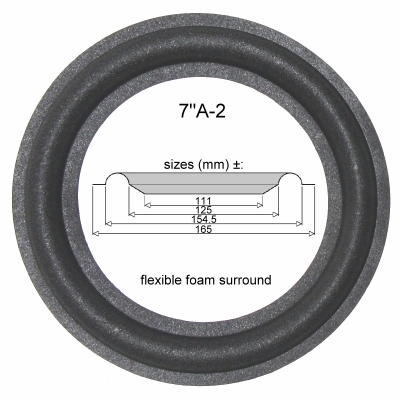 7"A-2 - FOAM surround for speaker repair