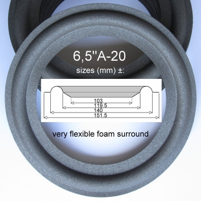 6,5"A-20 -  FOAM surround for speaker repair