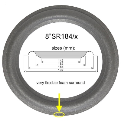 8"SR184/x - FOAM surround ORIGINAL for the VIFA M21WN / SEAS