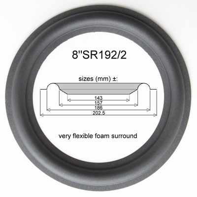 8"SR192/2 - SCHAUMSTOFF ORIGNALSICKE für Dynaudio