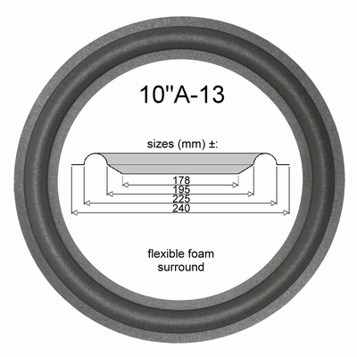 10"A-13 - FOAM surround for speaker repair