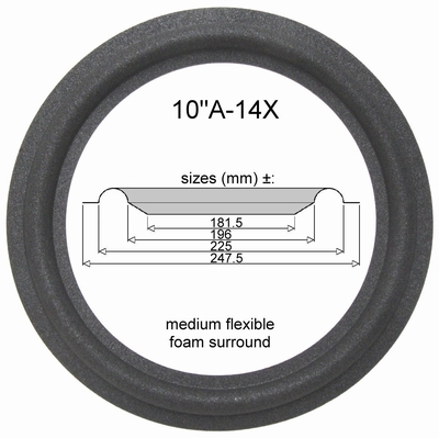 10"A-14X - FOAM surround for speaker repair