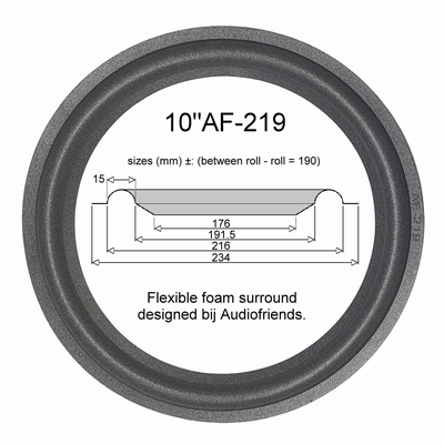 10"AF-219 - SCHAUMSTOFF Sicke für Reparatur Lautsprecher