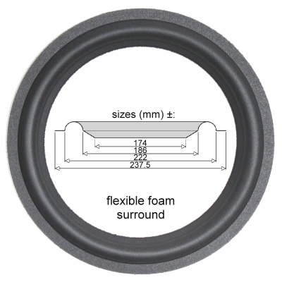 10"SR222/x - FOAM surround for Revox/Magnat mit SR-code