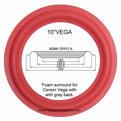 10"VEGA - FOAM surround for speaker repair Cerwin Vega