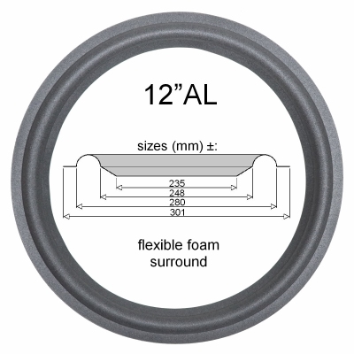 12"AL - FOAM rand voor speaker reparatie