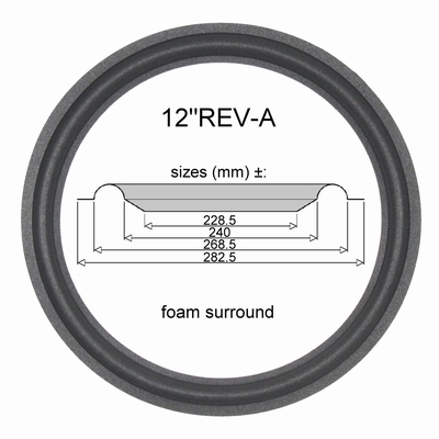 12"REV - SCHAUMSTOFF Sicke für Reparatur Lautsprecher