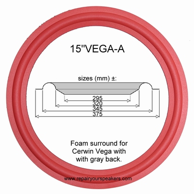 15"VEGA-A - FOAM surround for speaker repair Cerwin Vega