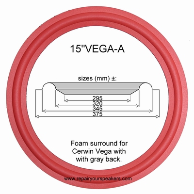 15"VEGA-A - SCHAUMSTOFF Sicke für Reparatur Cerwin Vega