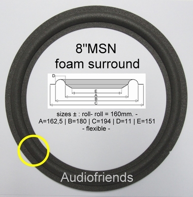 Peerless > For various Cat.no >  1x Foam surround