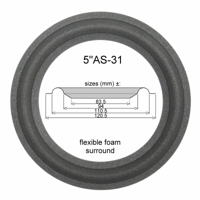 5"AS-31 - FOAM surround for speaker repair
