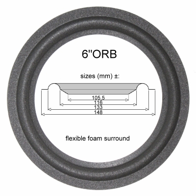 6"ORB - FOAM rand voor speaker reparatie