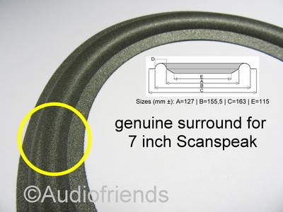 Scanspeak 18W/8542-00 - 1x GENUINE foam surround for repair.