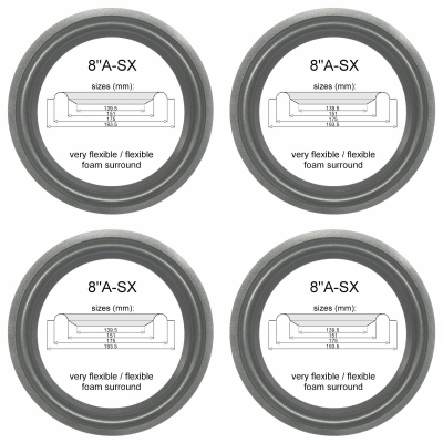 JBL XTi 100 (A2108H) woofer : 4x Foam rand voor reparatie luidspreker.