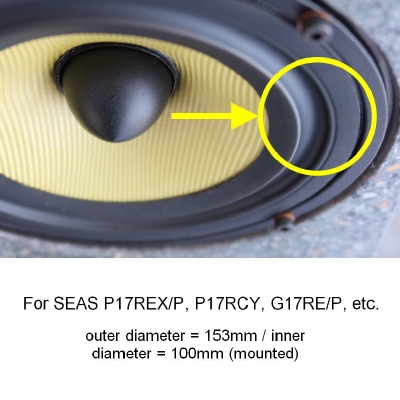 SEAS G17RE/P woofer - 1x GUMMI ORIGINALSICKE für LONG-LIFE Reparatur.