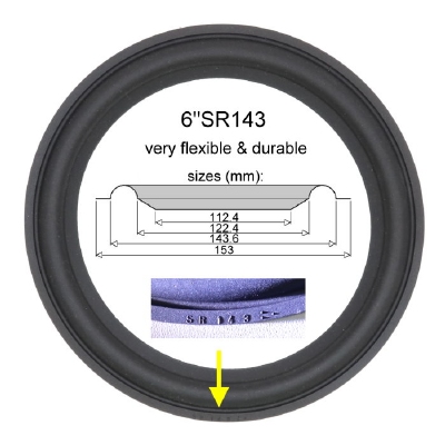 Synthese Floating One / 1 - 1x Rubber genuine surround Vifa