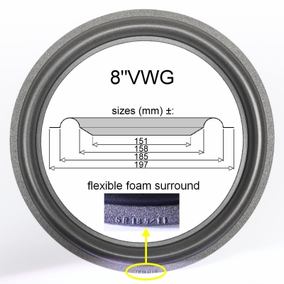 8"VWG - FOAM surround for repair VIFA M21WG-09-08