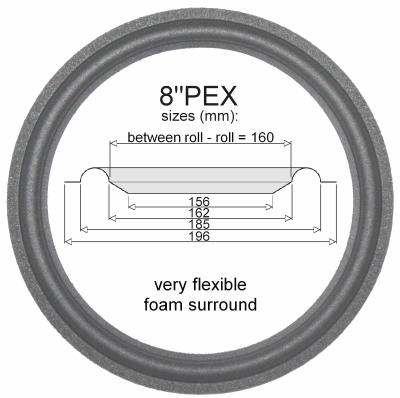 8"PEX - FOAM surround GENUINE for repair VIFA C20WH etc.