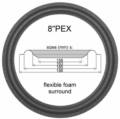 8"PEX - SCHAUMSTOFF ORIGINALSICKE für Peerless usw.